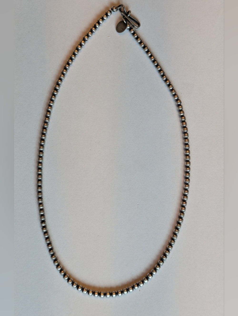 Sterling Silver Navajo Pearl Bead Choker 3mm 14” Southwestern 925 - Picture 4 of 5